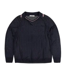 Wales Bonner T-Shirts*Roots Polo Shirt Navy / Pink